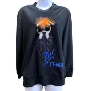 Authentic FENDI Karlito Women’s Black Sweater Limited Edition IT 42, US 12-14 L